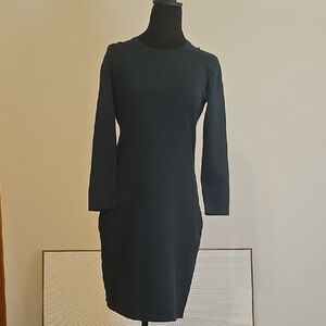 Calvin Klein Dark Green Puff Sleeve Sweater Dress